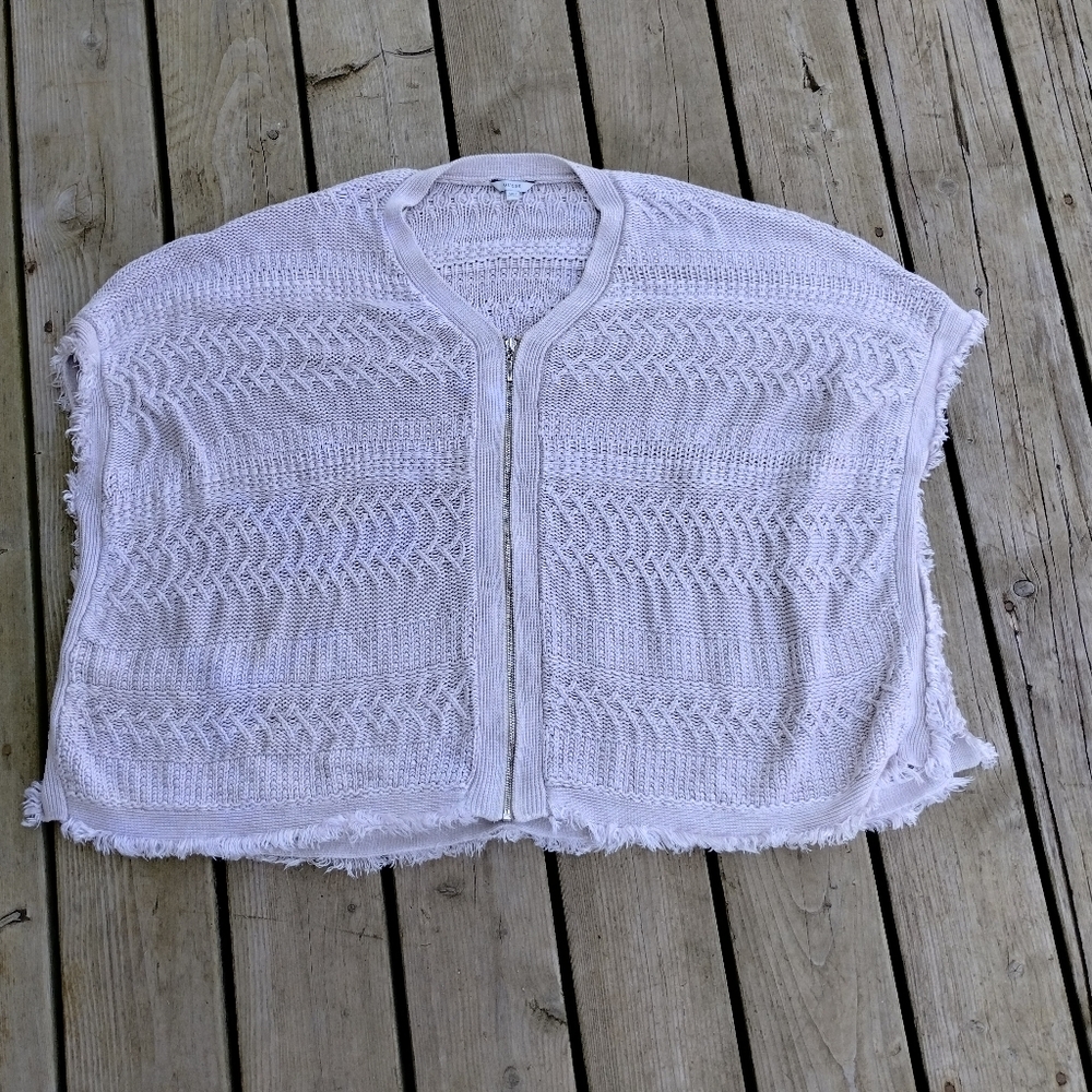 Guess Knitted Poncho With Zip Closure